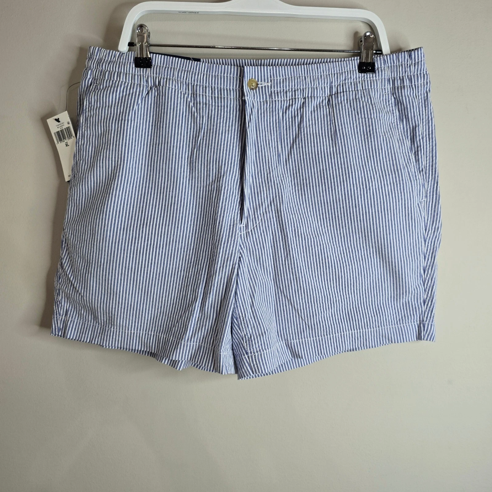 Polo Ralph Lauren Mens XL Seersucker Shorts Blue White Striped Classic Fit NEW