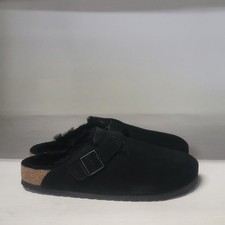 Birkenstock Boston VL/ Shearling Sandal Black Womens Size 10 Narrow Fit
