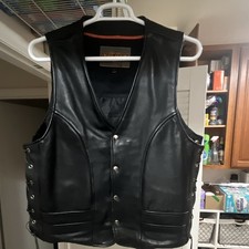 Men's Leather Biker Vest size L 