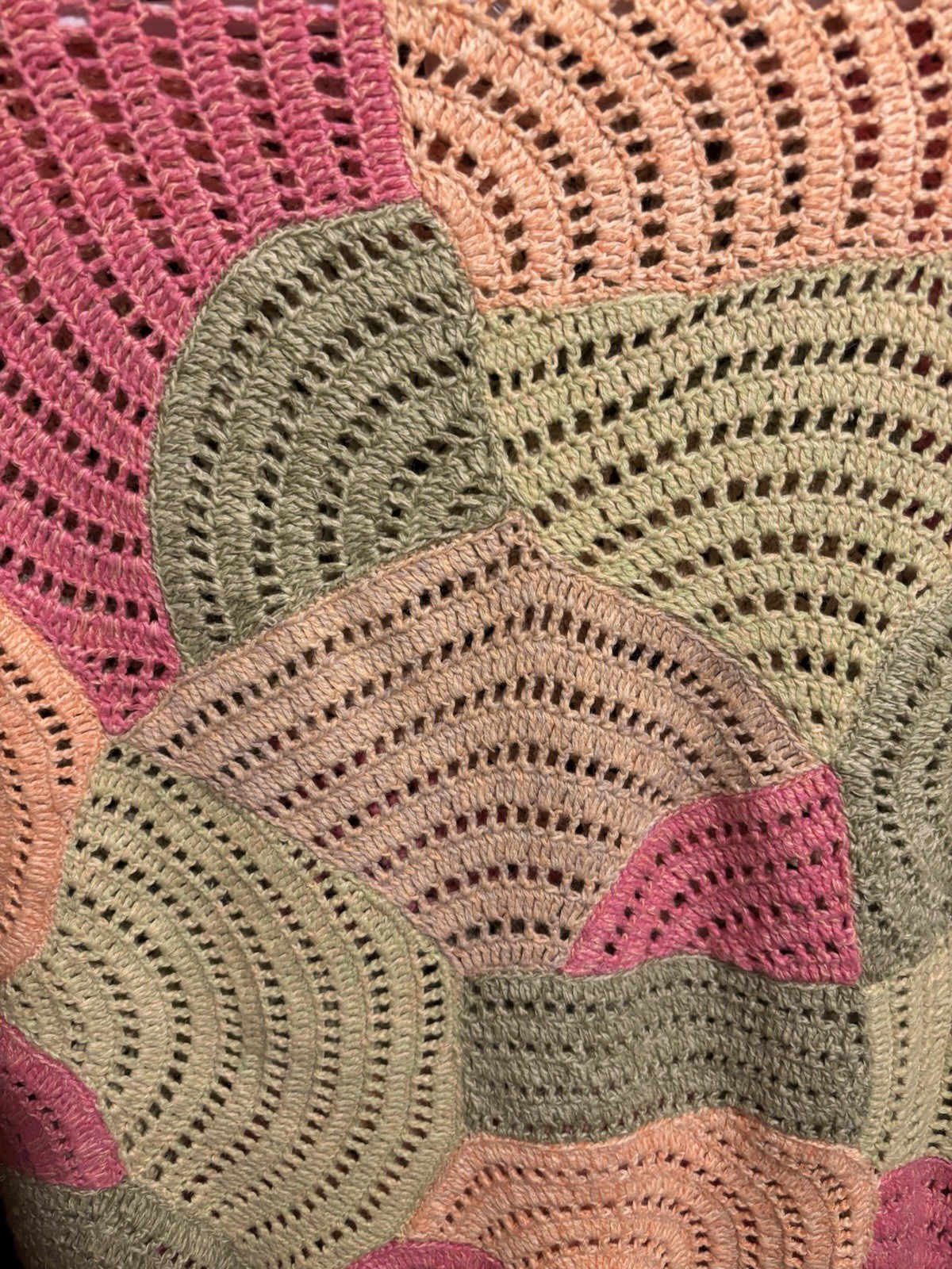 Talbots Medium Colorful Patchwork Crochet Sweater… - image 4