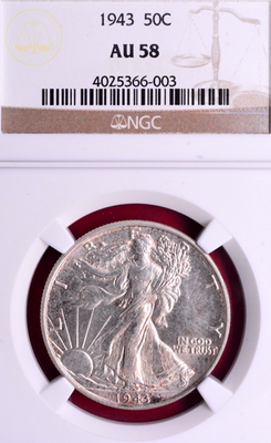 NGC AU-58! 1943 WALKING LIBERTY HALF | eBay