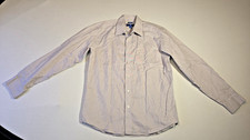 Egara  Men's Non-Iron Slim-Fit Button-Down Dress Shirt Striped Size Large