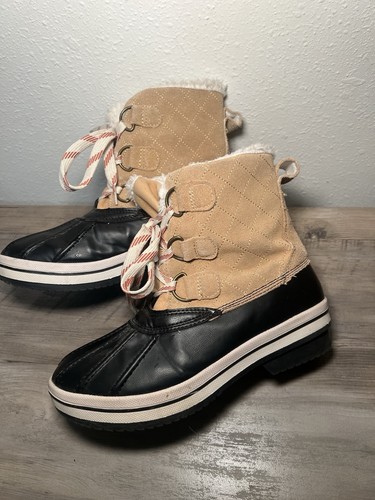 Merona Women's Tan and Black Duck Boots,Winter Boots,Size 7,Good Condition - Bild 4 von 9