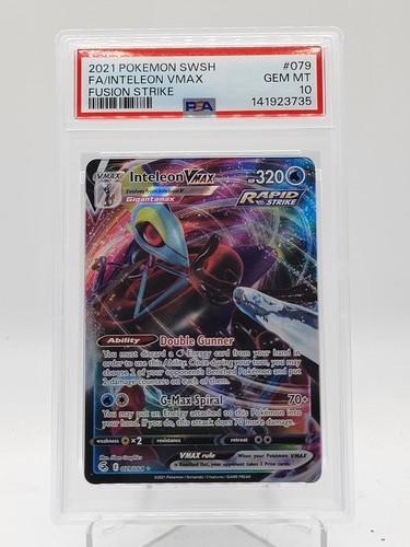 INTELEON VMAX 2021 POKEMON FUSION STRIKE FULL ART #079/264 PSA 10 Q0895