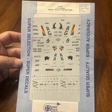 Superscale Decals 720602 1/72 Scale F-18 Hornets VFA-87, VFA-131, VFA-136 CAGS
