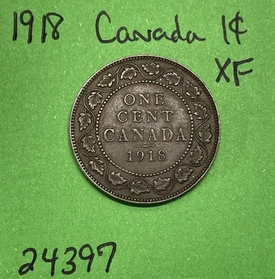 1918 Canada   George V. Large Cent Xf Extra Fine