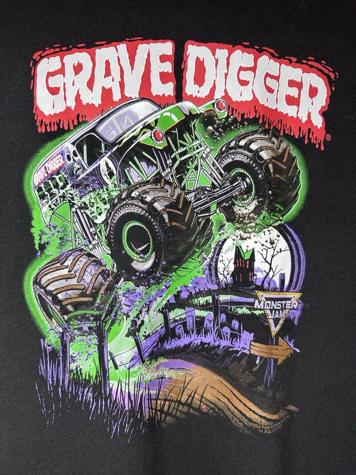 Camisa Monster Jam Para Niños De Colección Y2K Grave Digger Camión Camiseta Niño’s Grande Foto 4 de 4