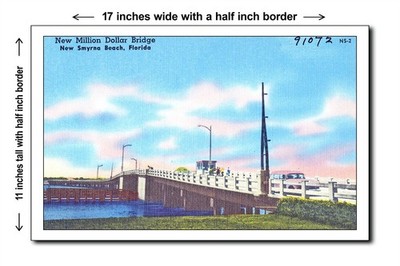 Florida 1940s - New million dollar bridge, New Smyrna Beach, Fl - 11x17 Poster