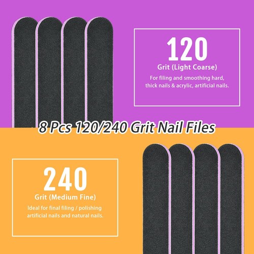Nails File 20 PCS Double Sided Emery Board for Natural Acrylic Nails 100 120 ... - Picture 4 of 8