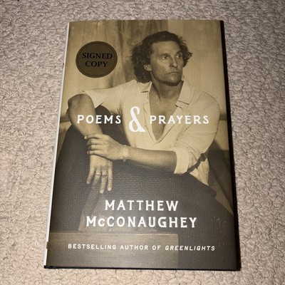 Matthew McConaughey SIGNED Poems & Prayers 2025 1st Ed 1st Printing Rare Silver!