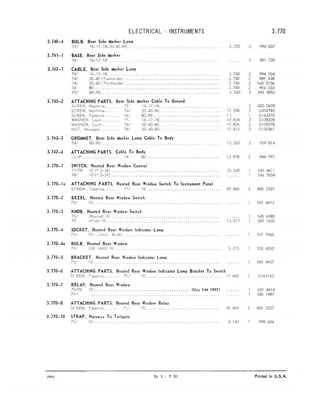 Jeep Parti Libro 1980 1979 1978 1977 1976 1975 1974 CJ Pickup Wagoneer Cherokee - Immagine 4 di 4