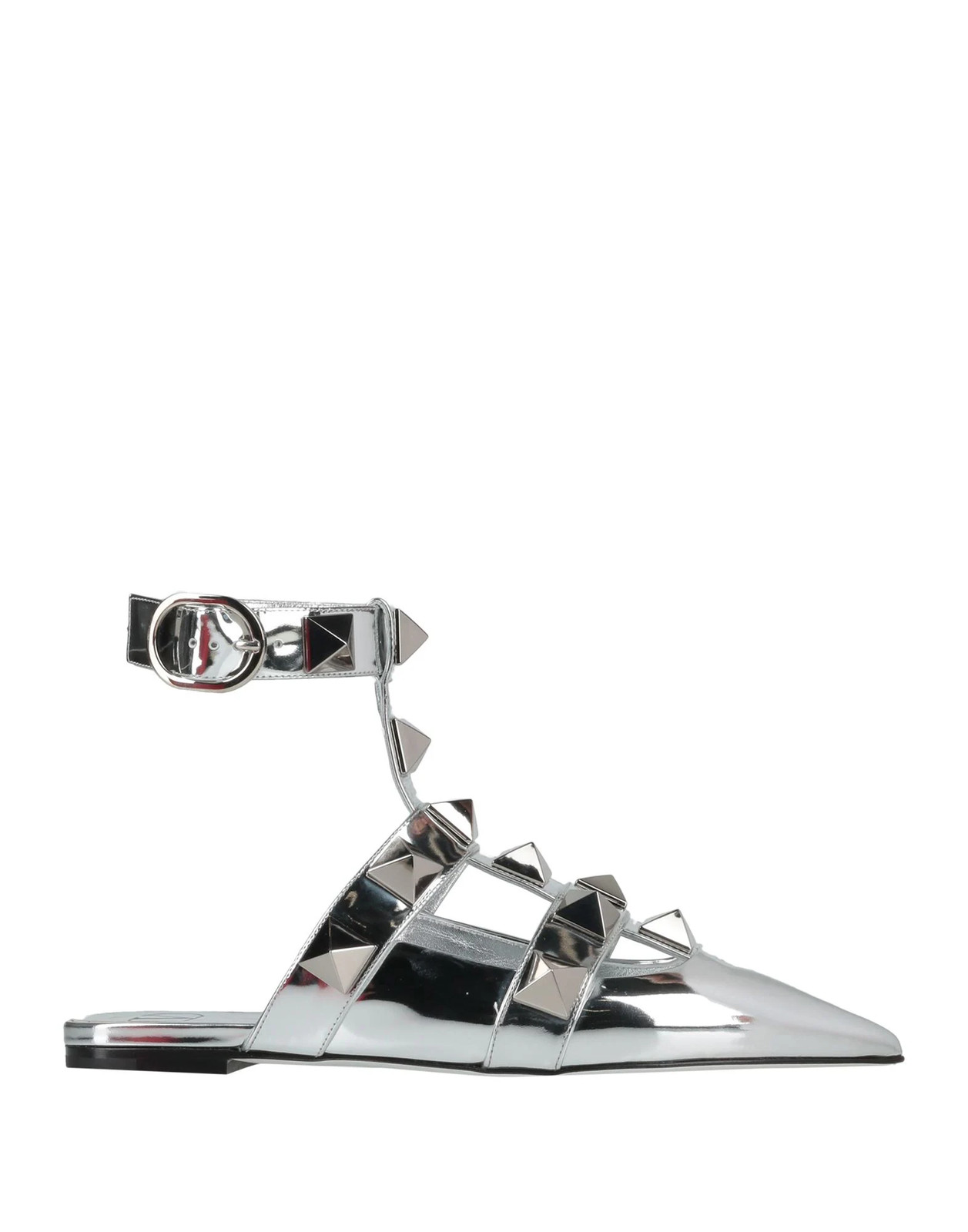 Valentino Garavani - Women - Leather Ballet flats - Silver 205190₽