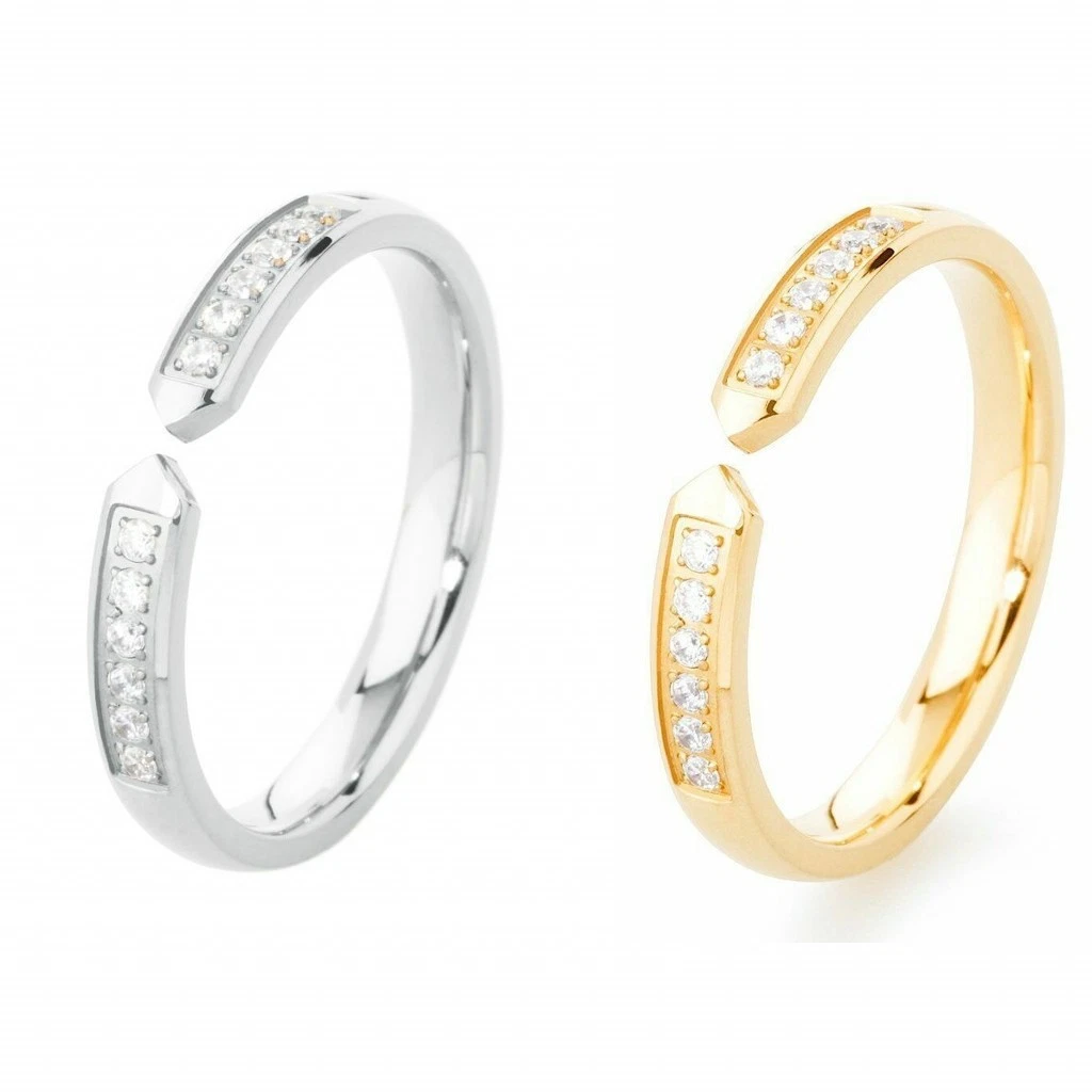 Anello Hijones In Acciaio Inox Con Zirconia Cubica | Colori Argento/turchese | Larghezza 8mm | Ipoallergenico - 2