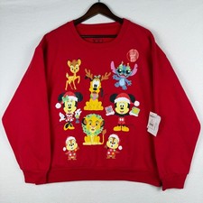 NEW Disney Sweatshirt Women XXL Christmas Light Up Mickey Minnie Mouse