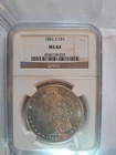 1881 S NGC MS64 Morgan Silver Dollar $1 US Mint 1881-S MS-64 Great Luster! Toned