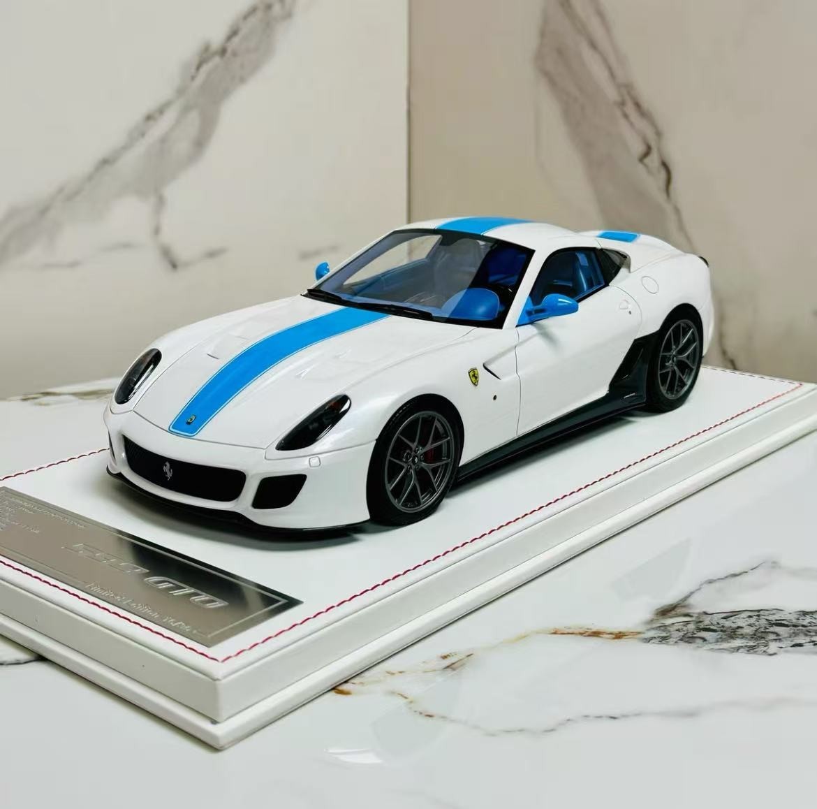 SUPER RARE* Dino Model 1/18 Ferrari 599 GTO Pearl White / Blue