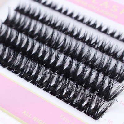 （2 PCS) Press-On Cluster Lashes No Glue Needed Underlash Reusable Lash Set