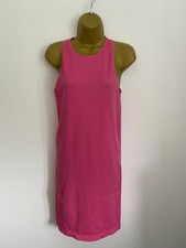 Primark Size L 14-16 Pink Ribbed Sleeveless Bodycon Mini T-Shirt Dress