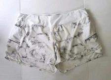Active Life Shorts Womens Size XXL Running Liner Pockets White Marble