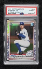 2020 Bowman Draft Chrome Refractor Bobby Miller #BD-38 PSA 10 GEM MT tg9