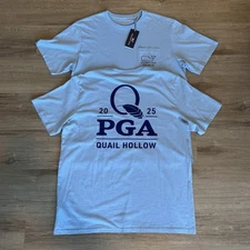 2025 PGA Championship Quail Hollow Vineyard Vines T Shirt Blue Top 100 - NEW!