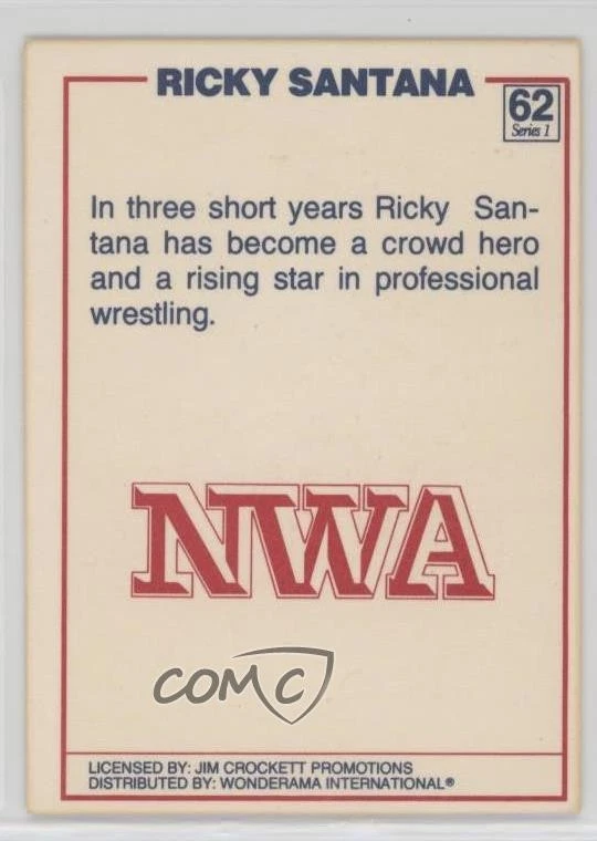 1988 Wonderama NWA Ricky Santana #62 - Image 2 of 2