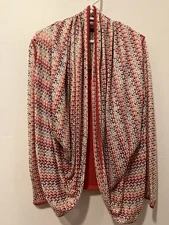 Nic + Zoe 2-Way Twist Front Shawl Cardigan Sweater + Tank Lightweight Size L/XL