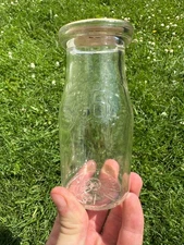 Vintage Store Bottle 6 Cents Clear Glass Milk Bottle Half Pint