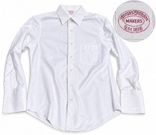 VTG Brooks Brothers Makers Oxford Cotton USA Button-Down S OCBD White Dobby