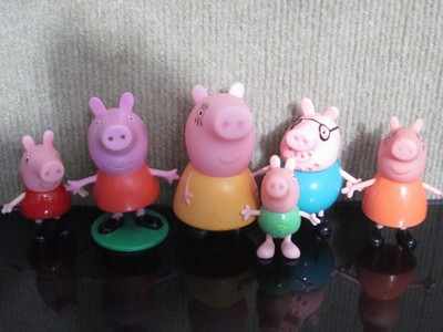 Peppa Pig Dad Mom Kids Family  Friends Toy Lot of 6 Figures Figurine