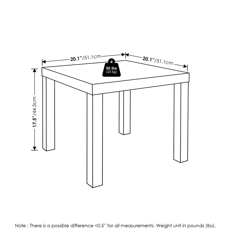 Furinno Classic Homey Square Side Table in Set of 2 in Amber Pine - Image 2 of 4