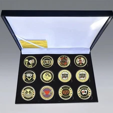 12pcs/box Poker Chip Set with Las Vegas-Themed Lucky Medals & Gift Box Souvenir