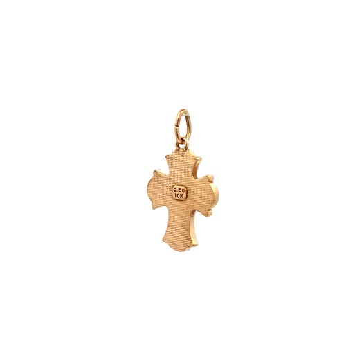 10kt Tri-Color Cross Pendant - Picture 5 of 5