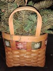 Woven Hanging Basket Christmas Decor w/ Faux Pine Trimmings Inside * Vintage! — photo 4