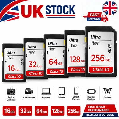 Full Size Ultra SD Memory Card 16GB 32GB 64GB 128GB SDHC Class 10 For Camera - Image 1 of 4