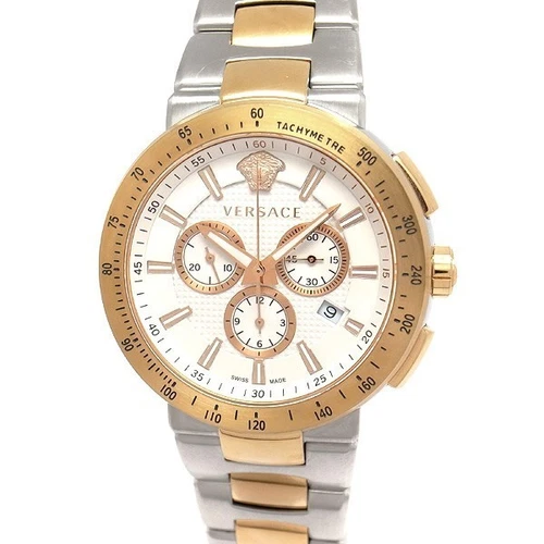 Versace VFG130015 Mystic Sport Cronografo Argento Oro Rosa Ottimo con Scatola Raro