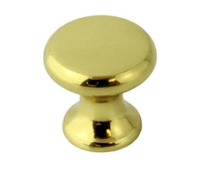 (5 Pack) 3/4 inch Classic Small Knob Solid Brass