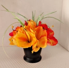 Tropical table centerpiece artificial floral arrangements