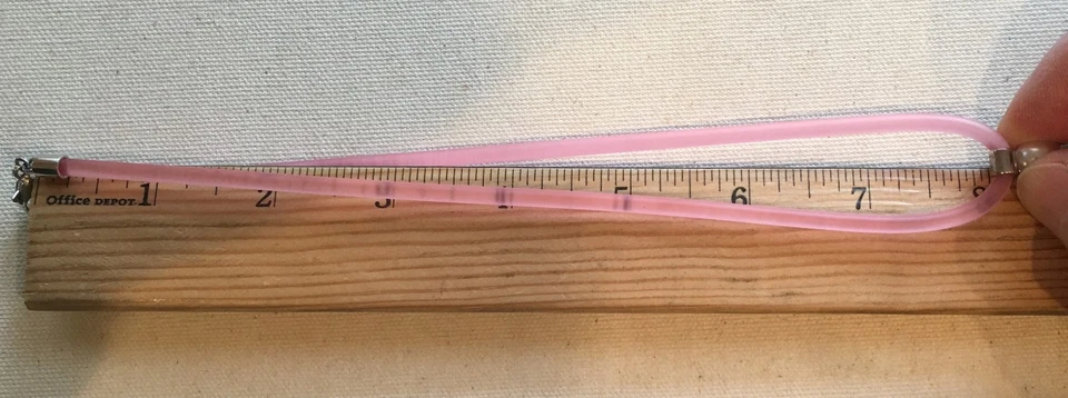 Collar Gargantilla Perla Vintage Solitario Rosa Goma Cordón 17" Foto 3 de 4