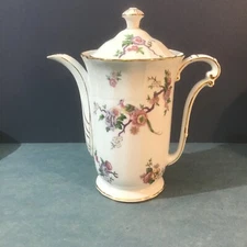 L. Bernardaud Co Bengali white vannerie Coffee Pot & Lid made in Limoges,France