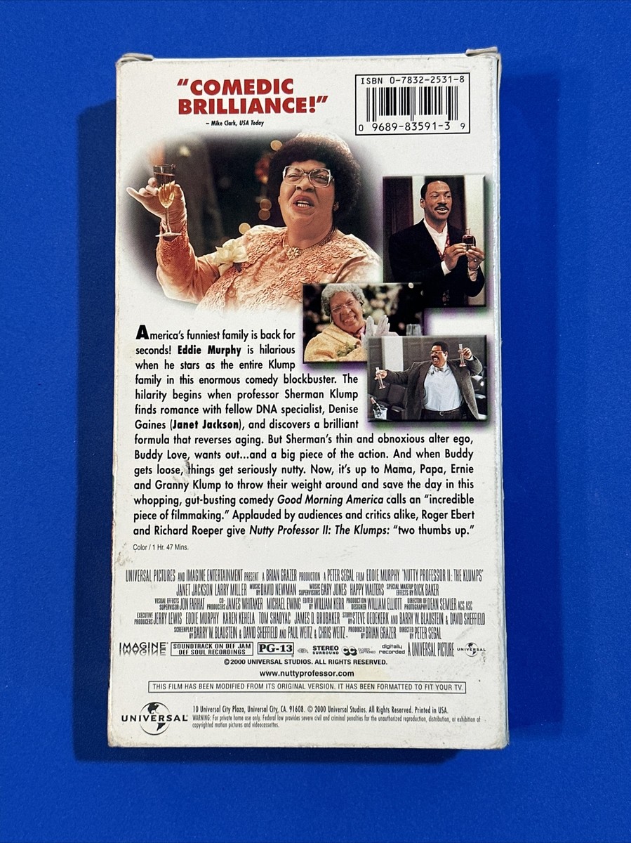 Nutty Professor II: The Klumps (VHS, 2000) Eddie Murphy