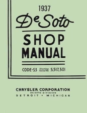1937 Desoto Shop Service Repair Manual Book Engine Drivetrain Electrical Guide