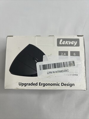 Lekvey Ergonomic Vertical Wireless Mouse, 2.4 GHz, 6 Buttons, Rechargeable