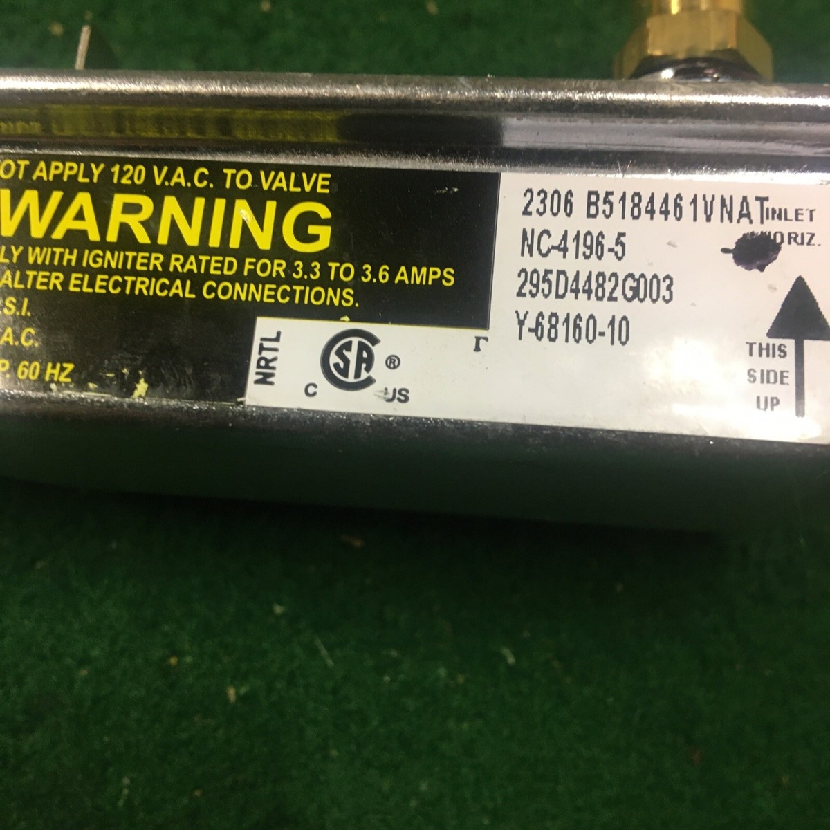 Gas Valve y-68160-10 NC-4196-5 for GE JGB530REK45S Regulator not