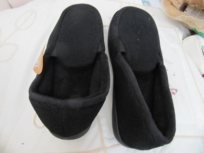 black slip on slippers