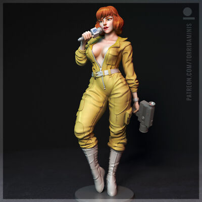 April O'Neil, Fan Art, sexy Pin Up, Figur, 3D Druck, Torrida, UNBEMALT