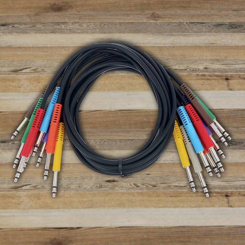 Open Box Hosa TTS-845 8-Pack of 1.5-Foot TT TRS Balanced Patch Cables Bantam