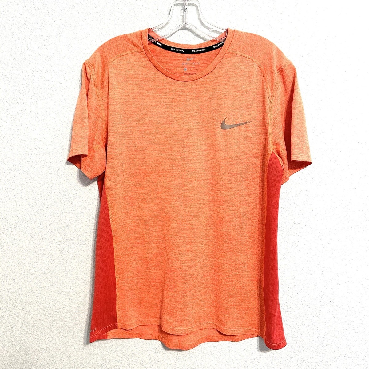 Nike Dri-Fit Running T-Shirt Orange Creamsicle Vented Mens Large