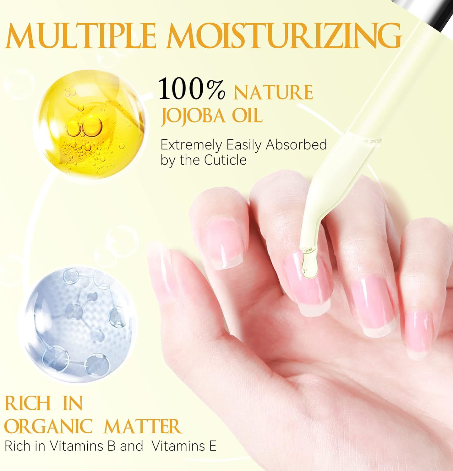 CHUCHU Cuticle Oil for Nails, Jojoba Nail Cuticle Oil Contain Vitamin B