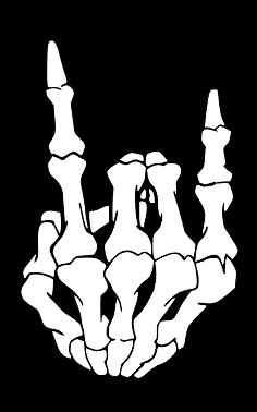 Rock On Skeleton Hand Decal, JDM Funny Decal for Car, Windows, Outdoors, phone..